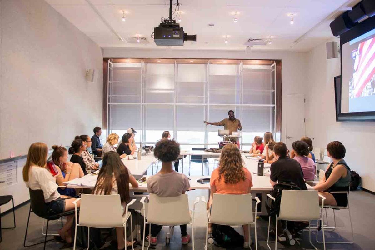 Michael Gillespie visits the "Theories of the Remix" class