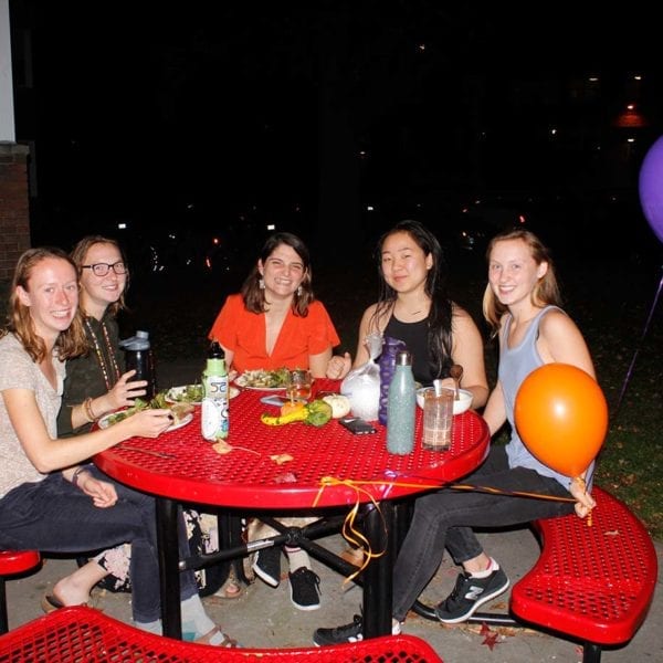 Enjoying the food outside HCA