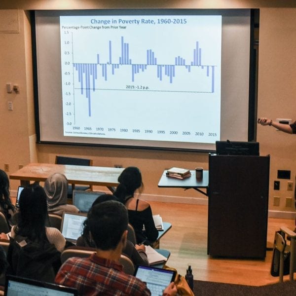 Matthew Incantalupo teaching his "Inequality and Public Policy" course.