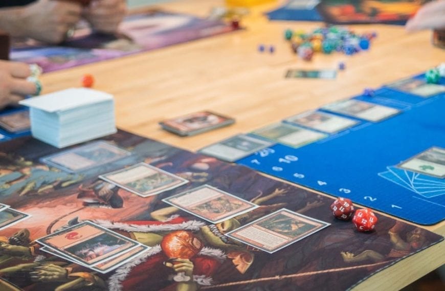 Magic cards and board at a Planeswalkers for Diversity meeting