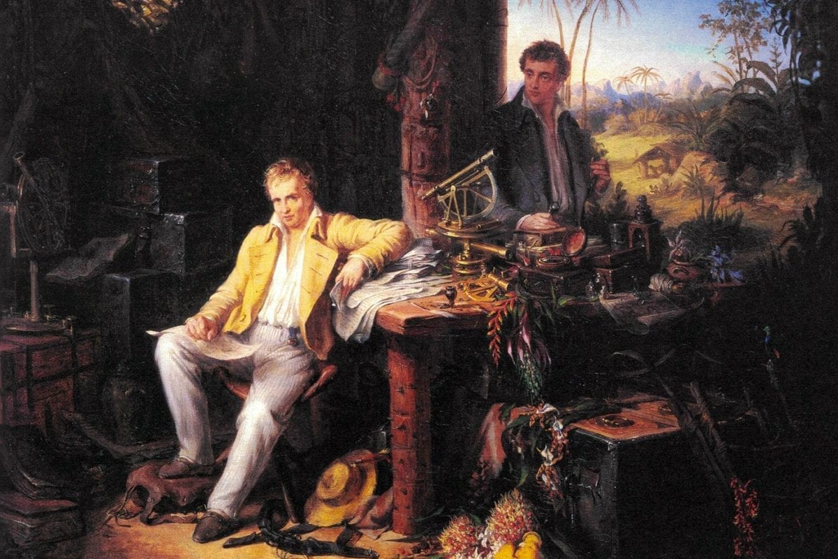 Oil panting of Alexander von Humbolt and Aimé Bonpland by Eduard Ender, 1856.