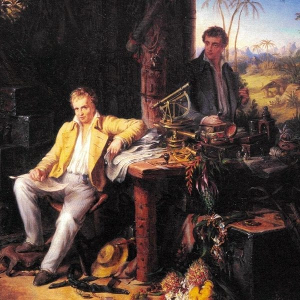 Oil panting of Alexander von Humbolt and Aimé Bonpland by Eduard Ender, 1856.