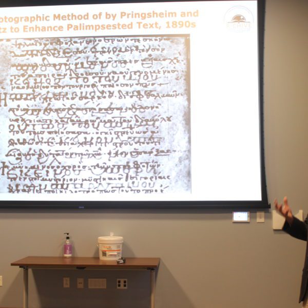 Dr. Roger L. Easton Jr. '72 presents a palimpsest of a text.