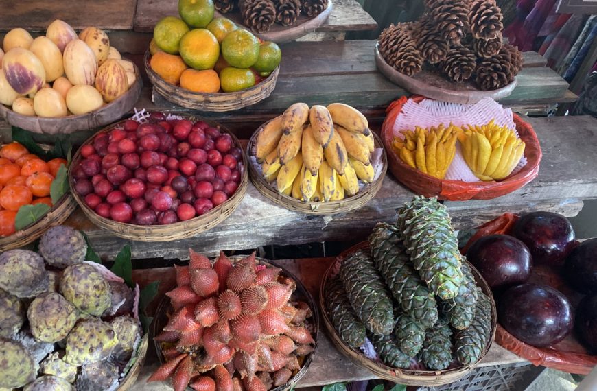 Colorful fruit on display at the market in China
