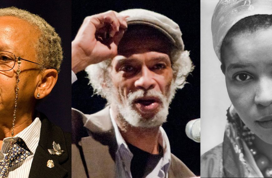 Different headshots of the five Black Arts Movement class subjects in a montage