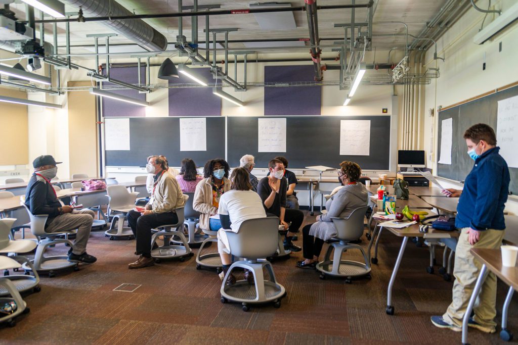 Attendees discuss restorative justice in Janice Lion's "Race & Restorative Justice (Part 2)."