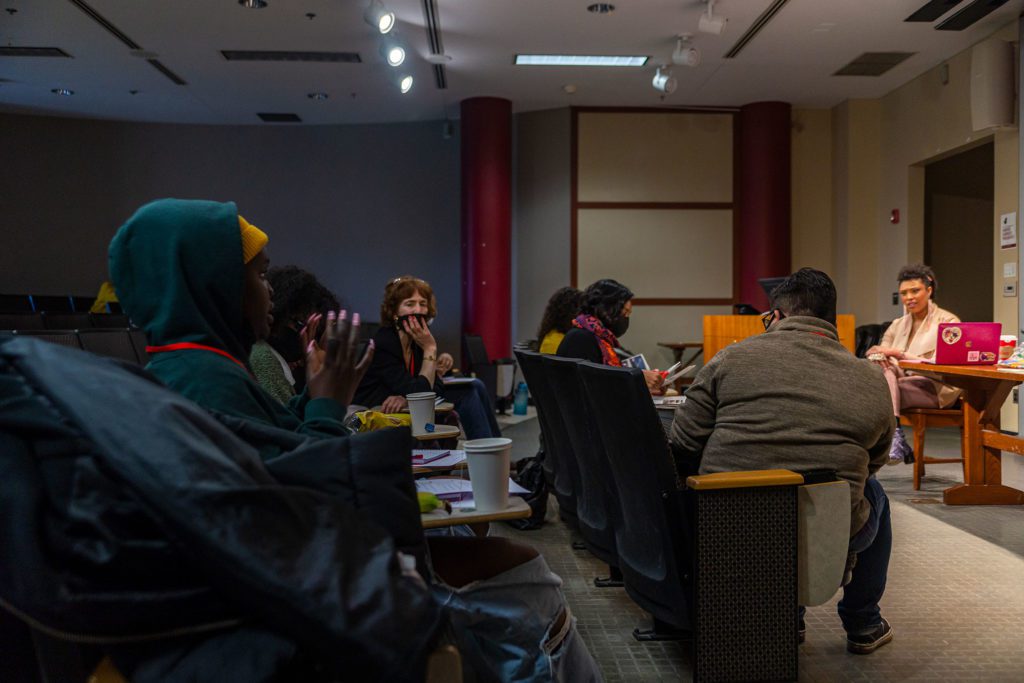 Attendees discuss in Dr. Kimberly Ashby's presentation, “Process, Create, & Protest: Crafting Coping Tools for Racial Trauma."