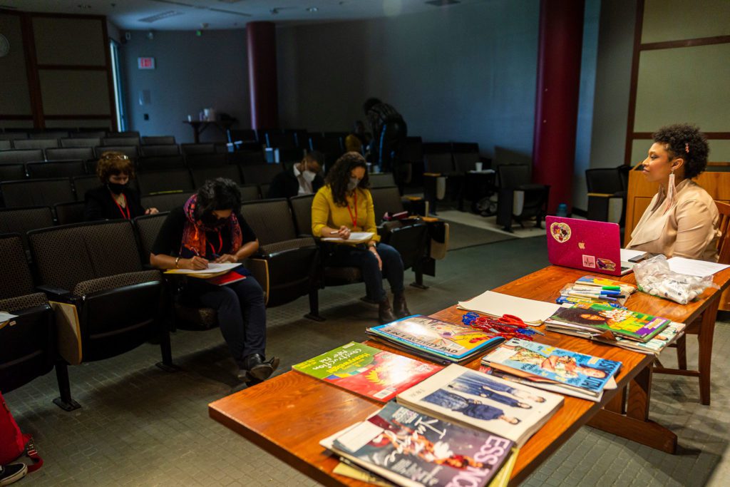 Conference attendees participate in session activities in Dr. Kimberly Ashby's session, “Process, Create, & Protest: Crafting Coping Tools for Racial Trauma."