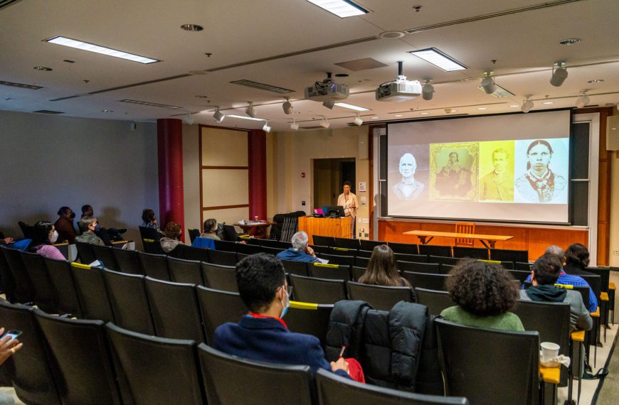 Dr. Kimberly Ashby presents her keynote address to conference attendees in Sharpless Auditorium.
