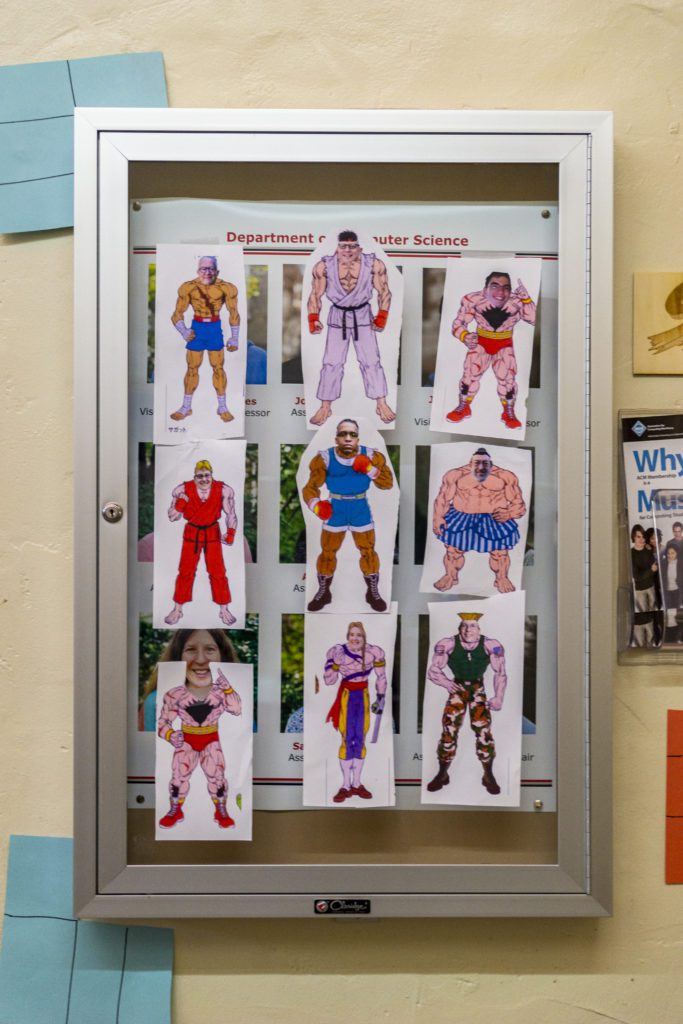 Computer science faculty members as Street Fighter characters.