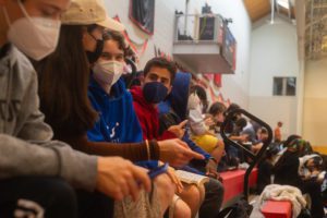 Students talk and discuss during plenary. Photo by Logan de Raspide Ross '23.