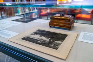 An illustration, "Penn's Tree, with the City & Port of Philadelphia," sits on display as part of "In Perpetuity." Photo by Patrick Montero.
