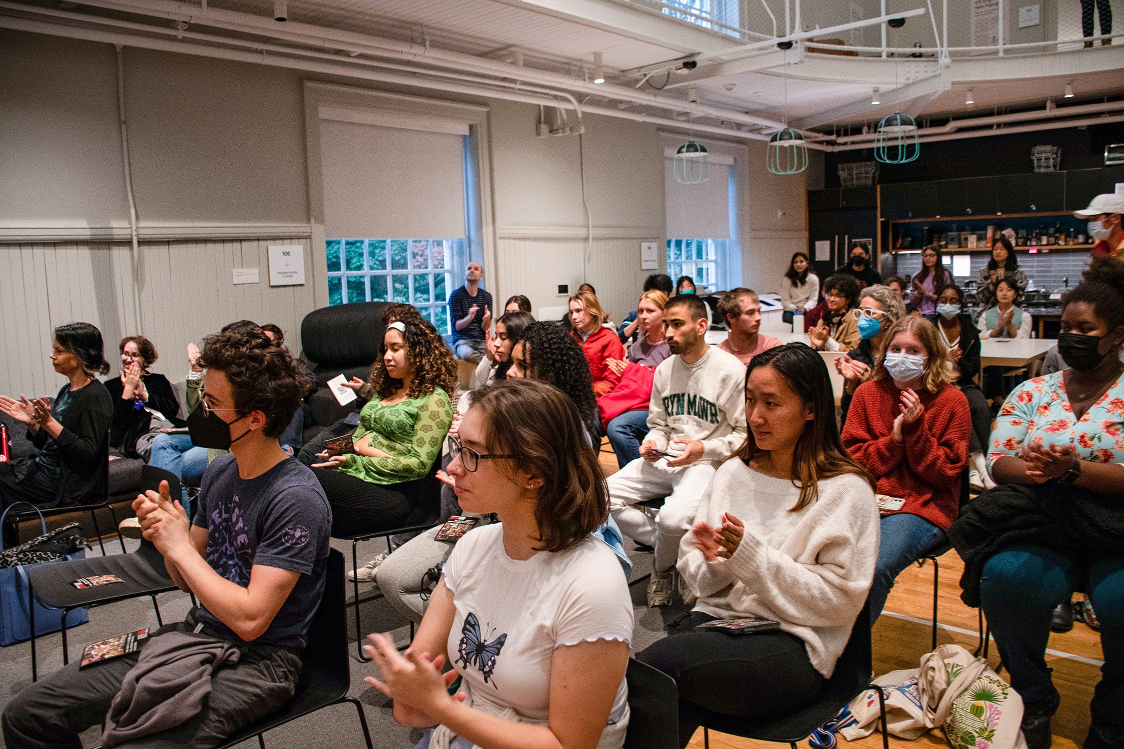 Members of the Haverford community at the BL Shirelle event.
