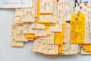 Close-up photograph of the tags.