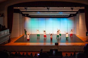 Afreen, an lndian dance group, poses during the dance.