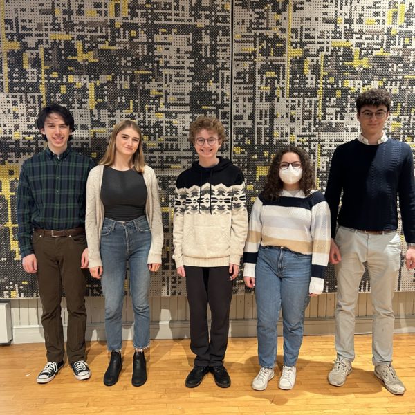 Haverford's leadership of the Tri-Co Law Review stand for a photo.