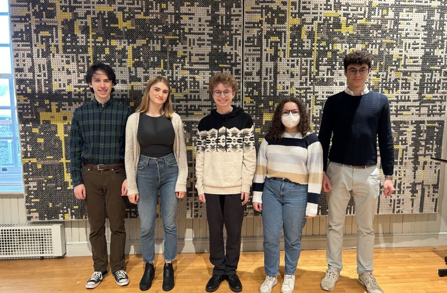 Haverford's leadership of the Tri-Co Law Review stand for a photo.