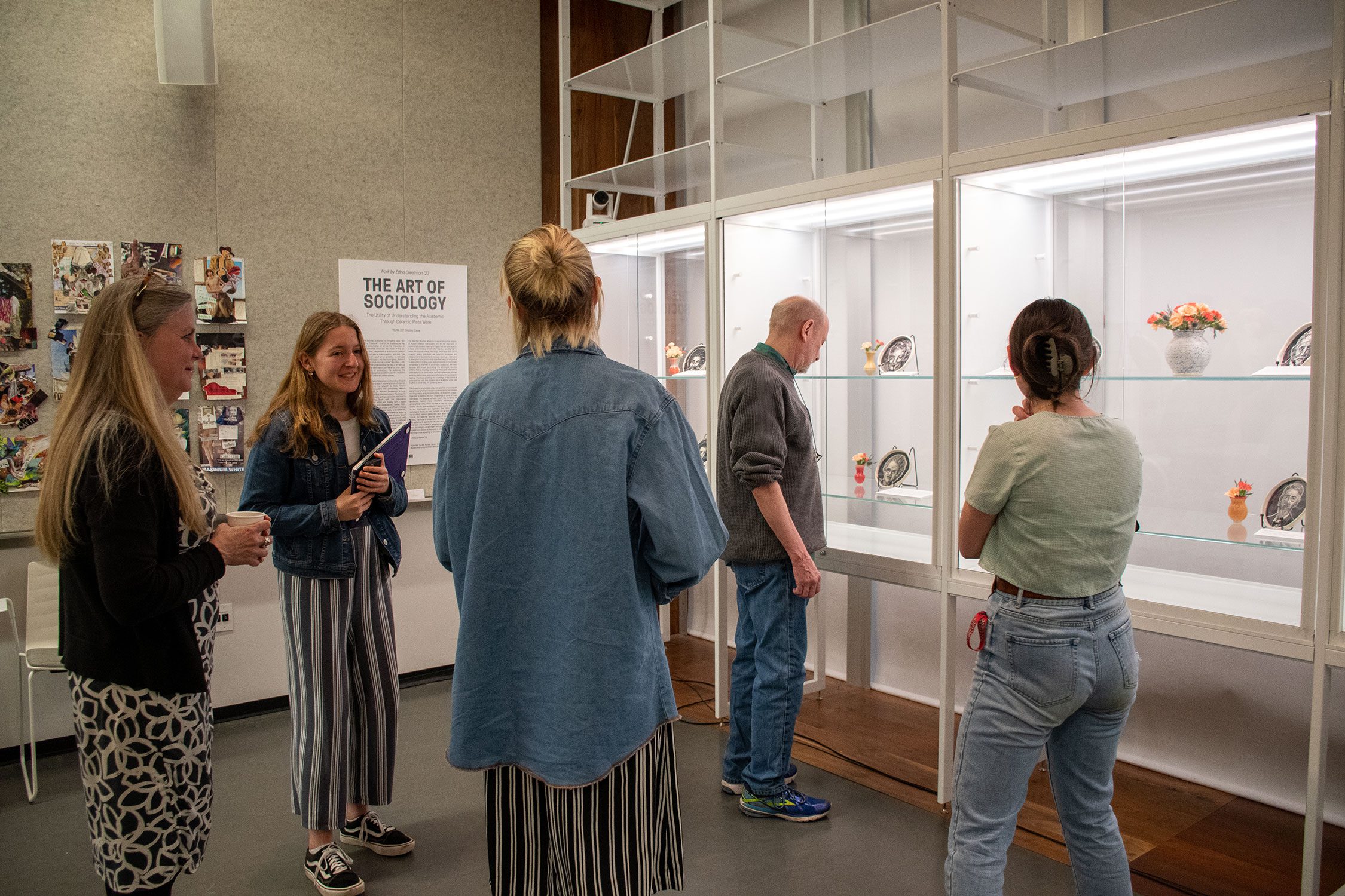 Attendees at the opening of "The Art of Sociology." Photo by Jessica Korgen '24.