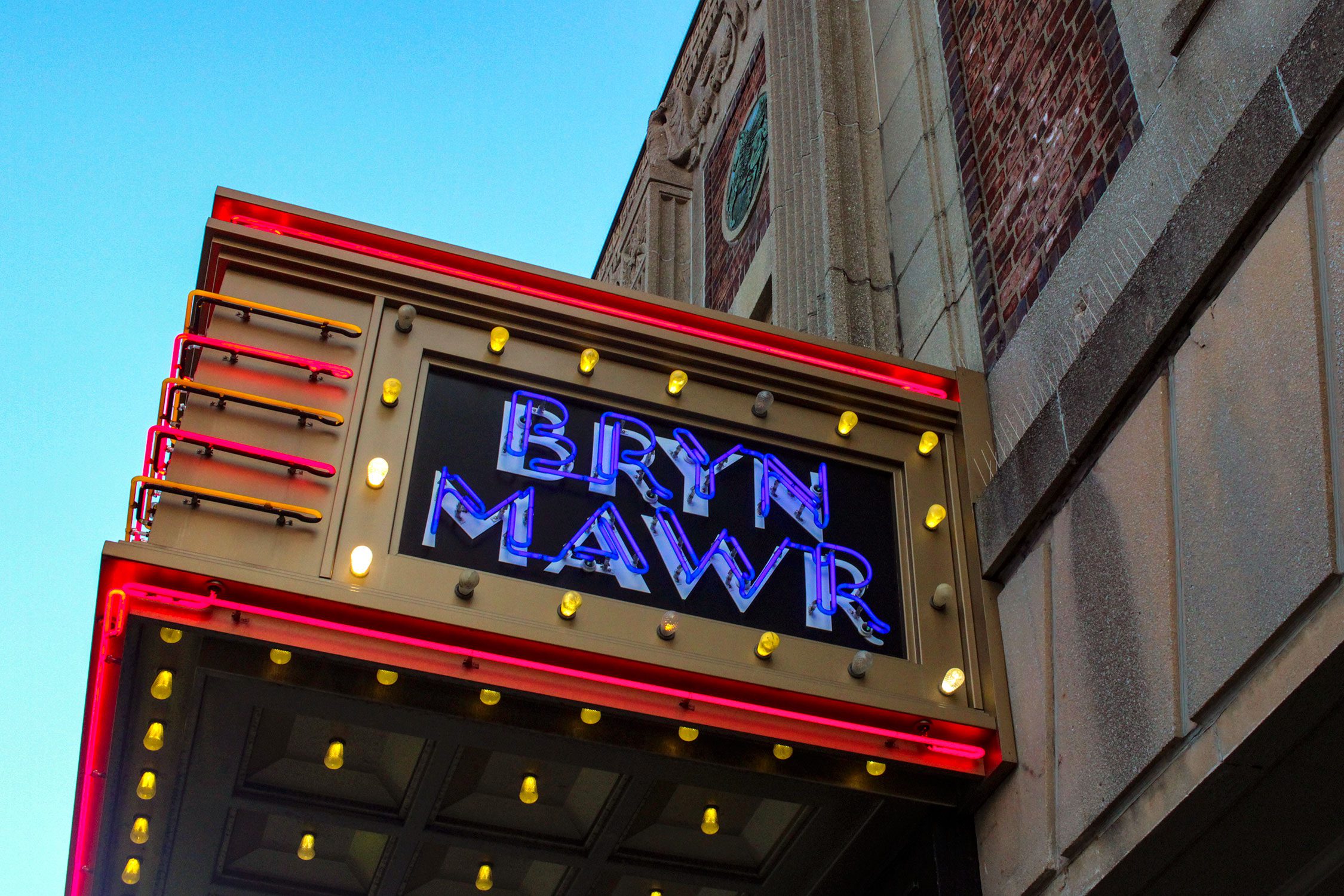 The sign for the Bryn Mawr Film Institute. Photo by Anna Braun '26.