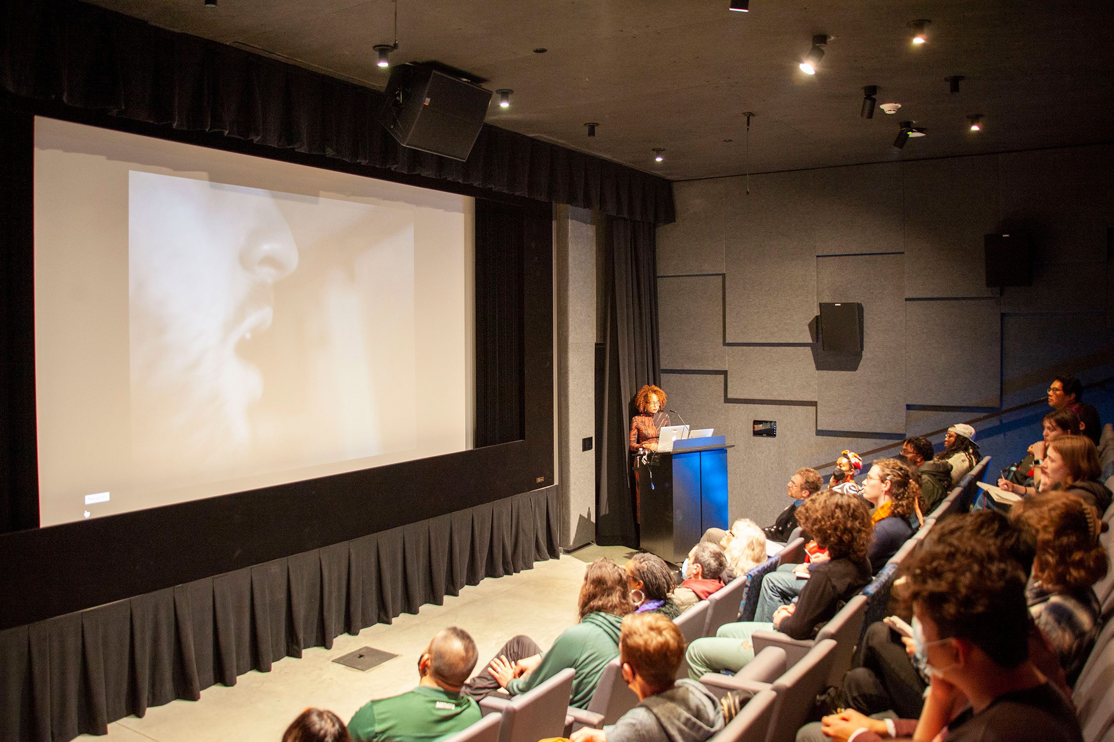 Nicole Fleetwood delivers her keynote address. Photo by Iris Saada '25.