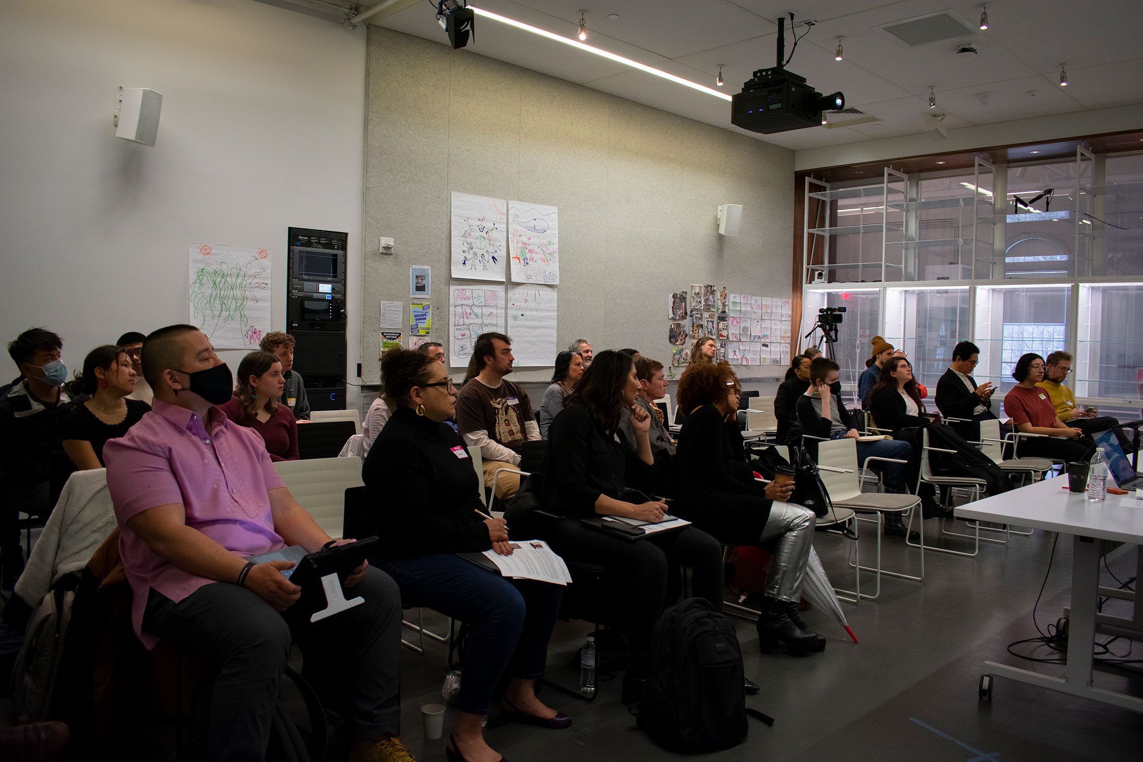 Attendees listen to panelist discussion. Photo by Sumita Lacey '26.