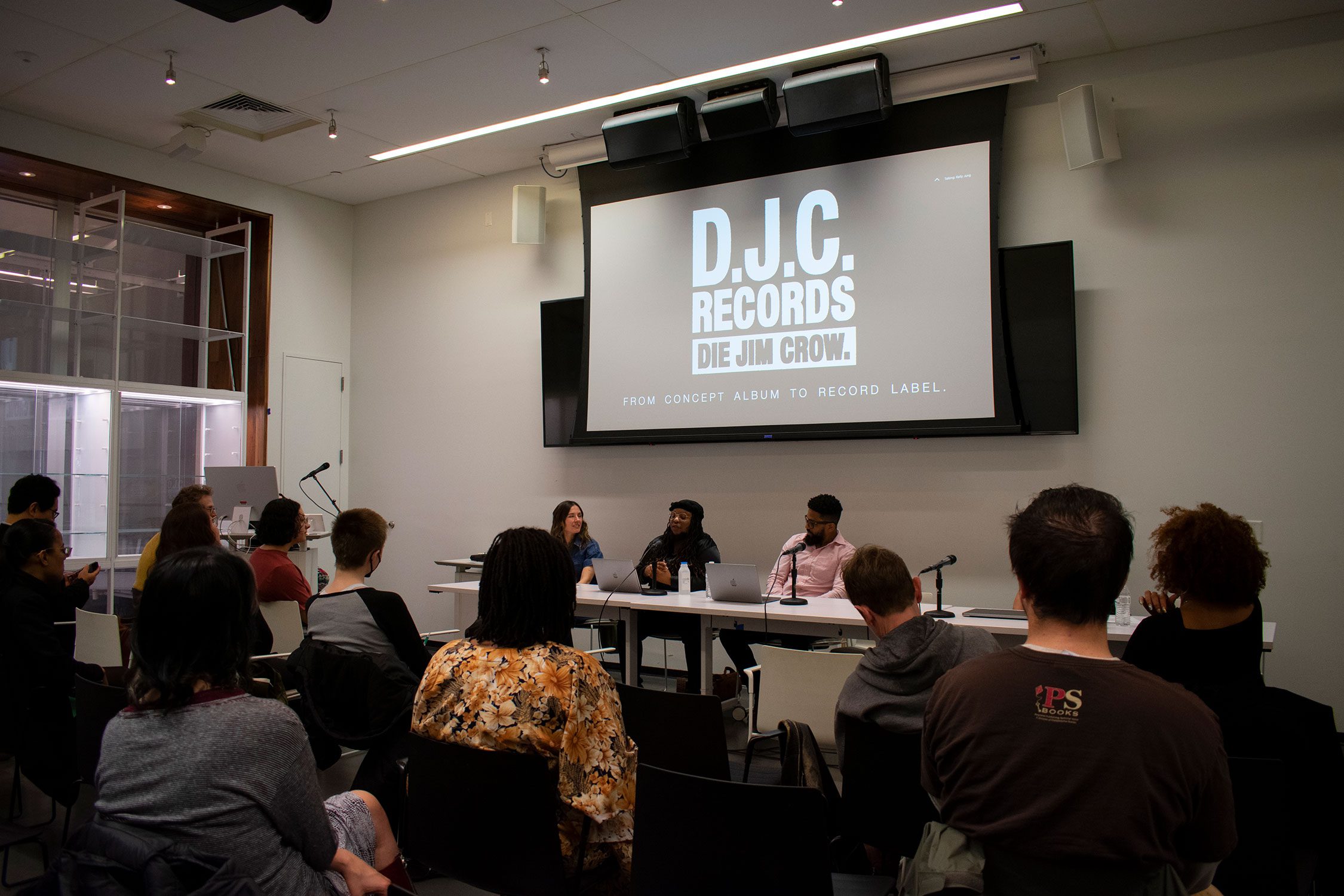 BL Shirelle discusses her Die Jim Crow Record label as part of a panel. Photo by Sumita Lacey '26.