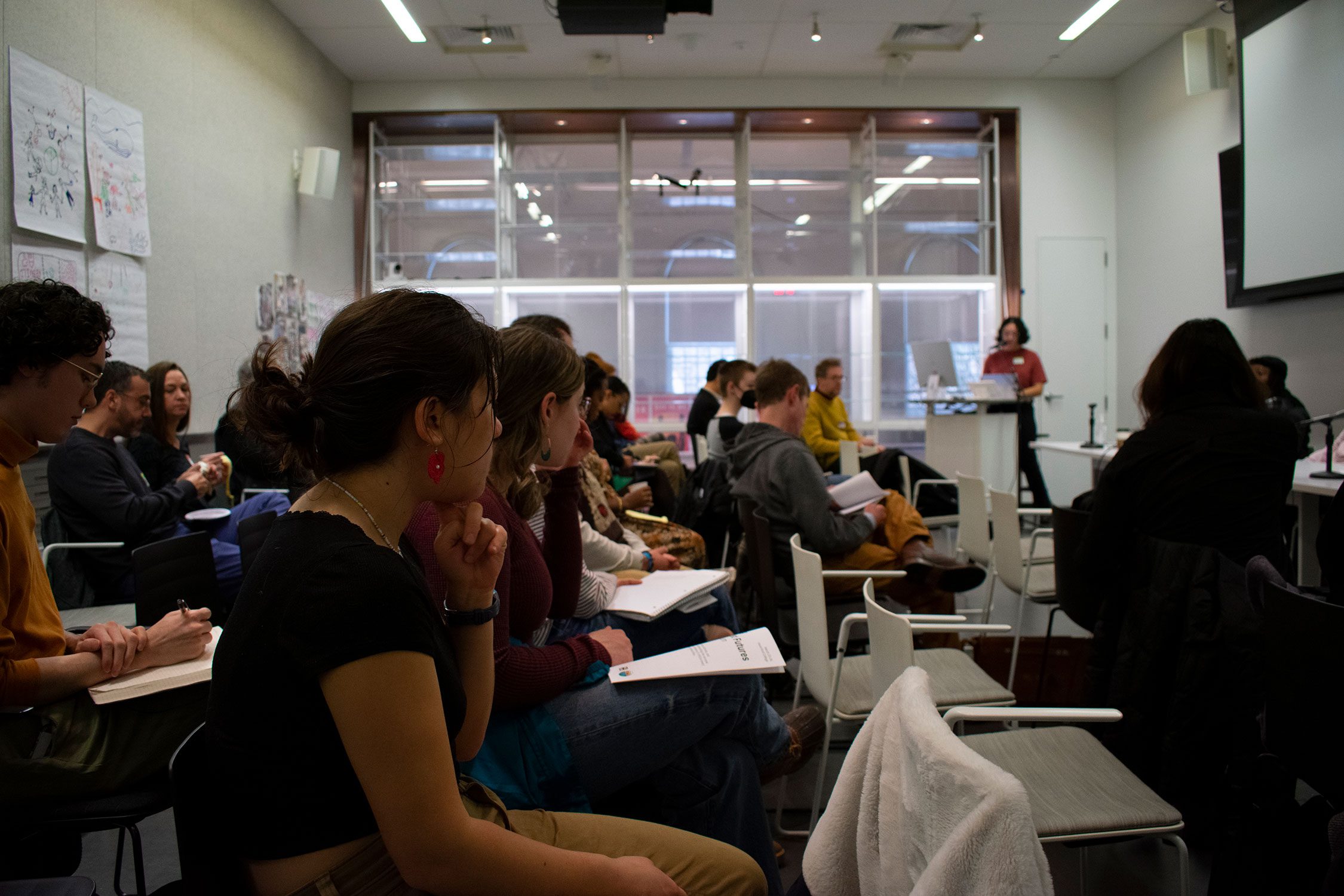Attendees listen to panelist discussion. Photo by Sumita Lacey '26.