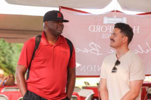 two men in conversation