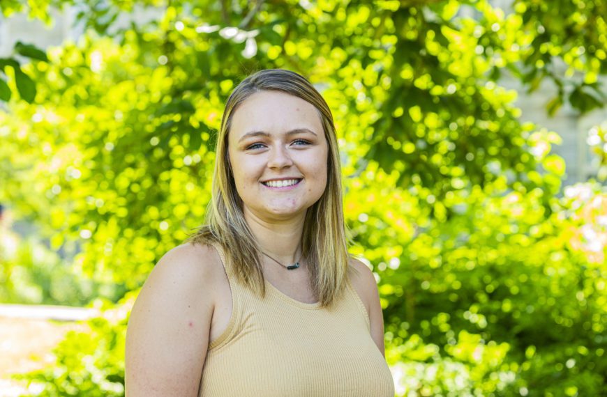 Portrait of Magnolia Clayton '23. Photo by Patrick Montero.