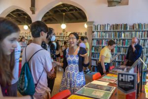 Students talking at academics fair_photo by Patrick Montero