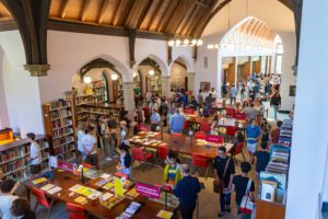 Overhead view of students at the academic fair_photo by Patrick Montero
